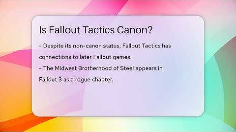 Is Fallout Tactics Canon? - The SciFi Reel