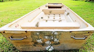 Restoration of Old Aluminum John Boat with 150+ Leaks! HOW TO + DIY