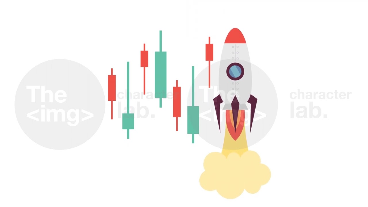 Stock market trends 2D animation