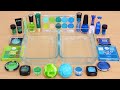 Blue vs Green - Mixing Makeup Eyeshadow Into Slime ASMR 438 Satisfying Slime Video