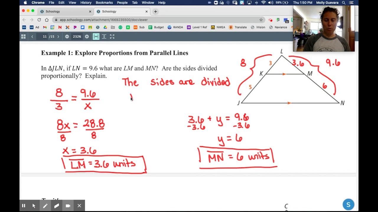 Geometry. Lesson 7-5: Proportions in Triangles - YouTube