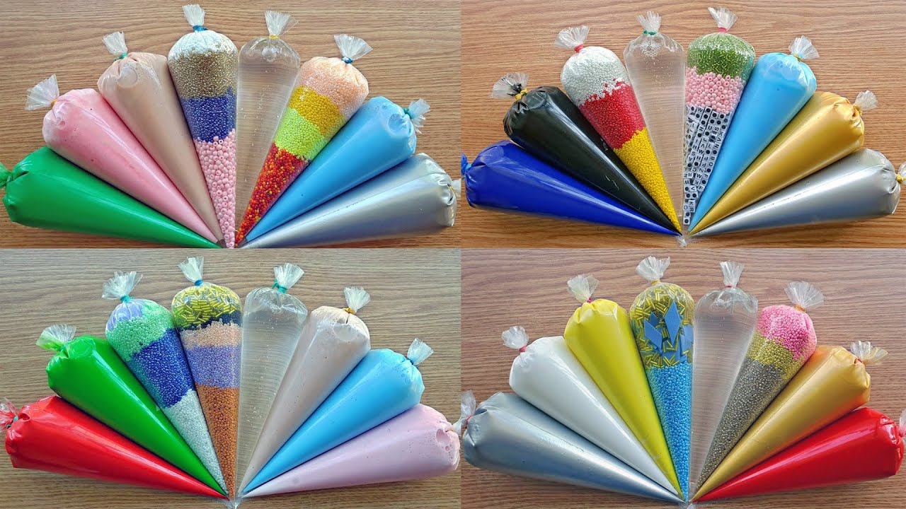 Making Crunchy Slime with Piping Bags Compilation #6