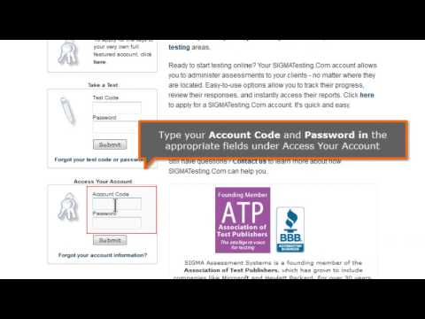 SIGMATesting.com Tutorial: How to sign into your account
