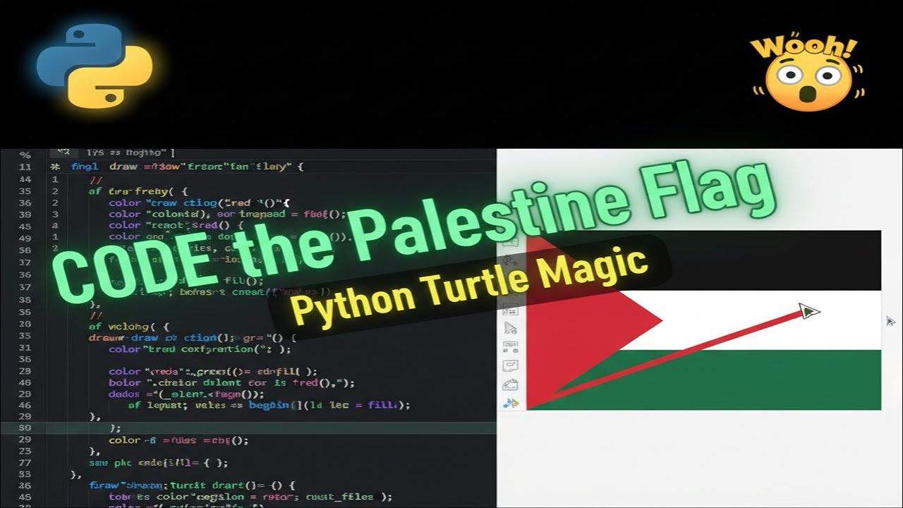 How to Draw Palestine Flag in Python | Turtle Graphics Tutorial - YouTube