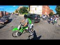 CAR ALMOST HITS DIRT BIKE ! (PHILLY RIDE OUT ) | BRAAP VLOGS