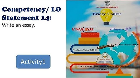 Bridge Course 10th English l Competency 14-Activity1