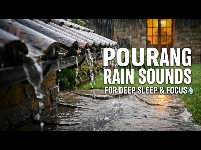 Rainfall Gently Pouring Off the Roof – Relaxing Nature Sounds for Sleep and Relaxation