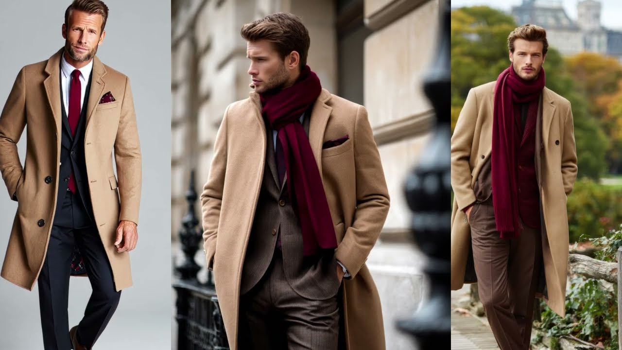 Парижская осень 2025 | Пальто цвета кэмел и элегантность бордового цвета создают изысканный образ...