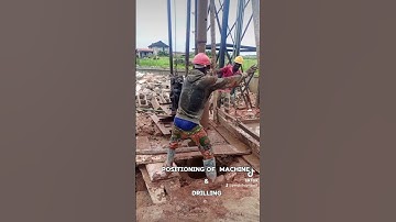 Pile foundation construction. Positioning of Machine, drilling and Concreting