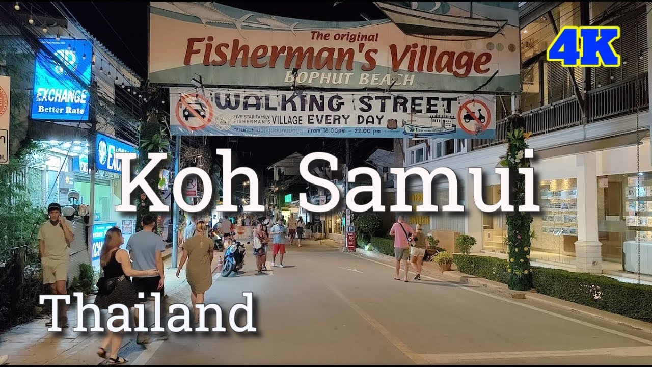 Незабываемая ночь на острове Самуи - Рыбацкая деревня - Пешеходная улица и ночной рынок в Таила...