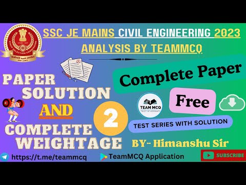 SSC JE MAINS 2023 PAPER SOLUTION PART-2