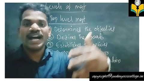 Business Management-I Sem B.Com (CA,Fin)-Module 1-Lecture 4-Levels of Management-