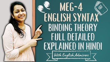 MEG-04 ll Block- 5 ll Unit-1 ll English Syntax ll Binding Theory ll