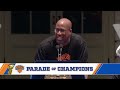 Knicks coach Mike Brown at the Knicks championship celebration at City Hall