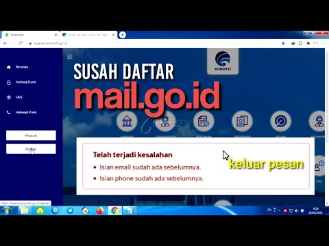 SOLUSI TIDAK BISA DAFTAR mail.go.id KELUAR PESAN Isian Email Sudah Ada Sebelumnya