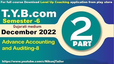 Account -8 December 2022 Part 2| T.Y.B.com sem-6| VNSGU| Nikunj Tailor