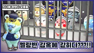 [모동숲 상황극] 👮멜랑반 모두가 감옥에 갇혔다고??! 경찰서로 출동한 멜랑반 친구들!! 🚓