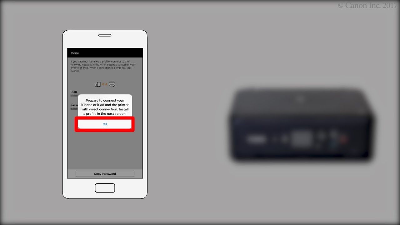 Connecting to a smartphone with Direct Connection (iOS) (TS5100 series ...
