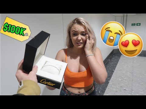Surprising GIRLFRIEND with Cartier Bracelet! *$100,000 GIFT* - Surprising GIRLFRIEND with Cartier Bracelet! *$100,000 GIFT*