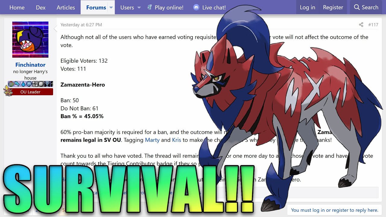 ZAMAZENTA-HERO SURVIVES THE SUSPECT TEST! REMAINS OU!! Pokémon Scarlet &  Violet Smogon OU Update 