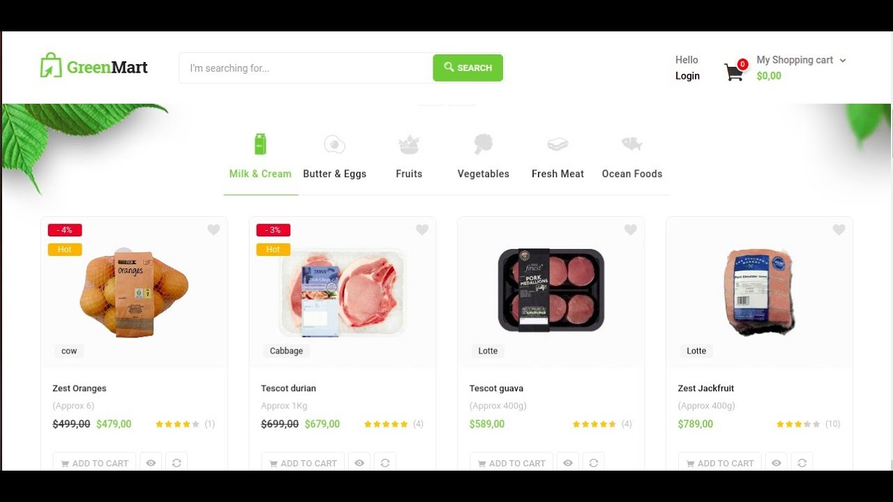 theme wordpress ขาย ของ  New  GreenMart – Organic \u0026 Food WooCommerce WordPress Theme | Online Food Store Website