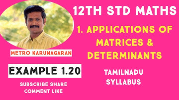 12th Std Maths Example 1.20 Find the inverse of non singular matrix A= [ 0 5] by Gauss Jordan Method