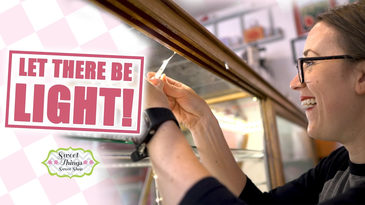 Installing Lights In Our Candy Display Case! - Candy Shop 101 Entrepreneur Vlog