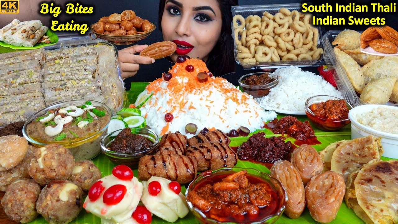 Eating Curd Rice,Indian Milk Sweets,Chicken,Prawn,Mutton pickle  South Indian Food ASMR Eating Video