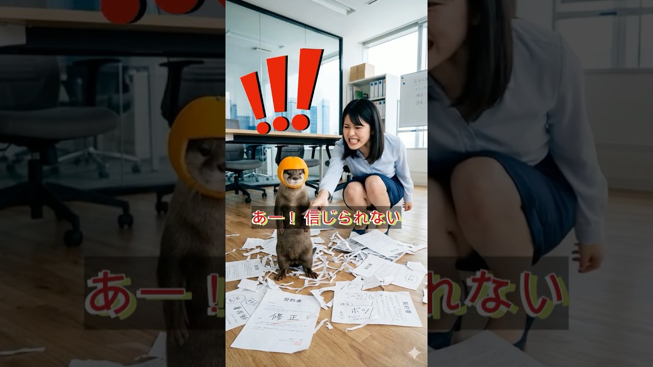 え、ただの邪魔モノかと思ったら有能すぎん？ｗ 契約書ぐちゃぐちゃ事件の結末がヤバすぎた🦦💥 #カワウソ #どんでん返し