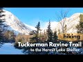 Hiking the Tuckerman Ravine Trail up to the Hermit Lake Shelter in Winter