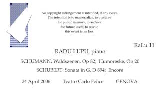 RADU LUPU Live Recital 24 April 2006  SCHUMANN SCHUBERT  GENOVA