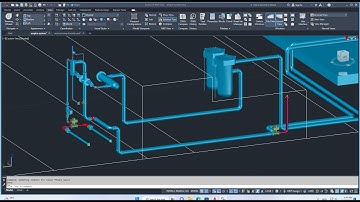 AutoCAD MEP, Connection from booster unit to duplex filter, Piping