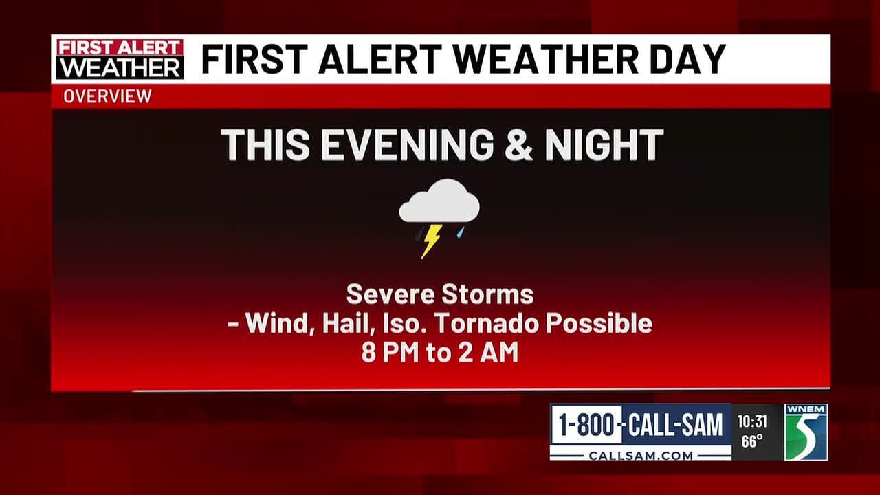 First Alert Weather Update: Severe Storms Expected This Evening - YouTube