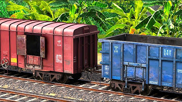 BCNA RED COUPLING BOXN BLUE WAGON | Train Simulator | BUMPY RAILROAD | Railwork | RAILWAY RITAM