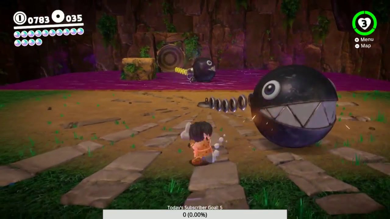 super mario odyssey cascade kingdom chain chomp room