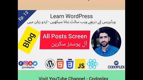 All Posts - Screen Options - Learn WordPress in Urdu