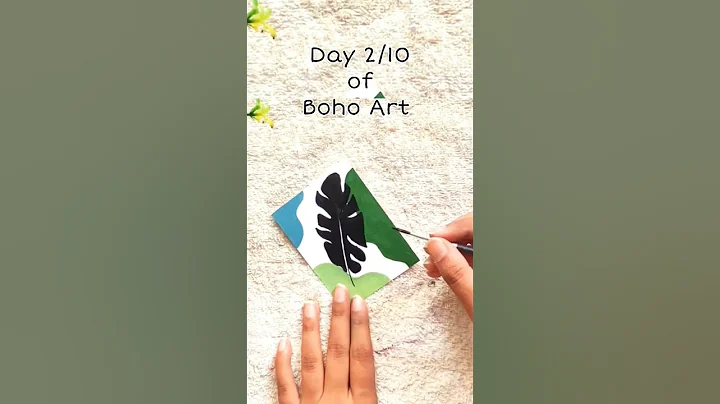 DAY 2/10 of Daily Boho Art Acrylic Painting | Art Challenge| Easy Canvas Drawing #floralart #asmr