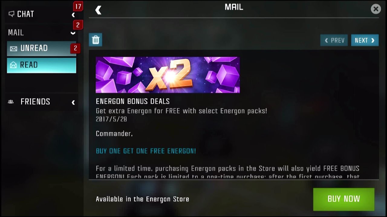 Alpha Daily Mission and x2 Energon Deals - Late Upload - Transformers: Forged to Fight