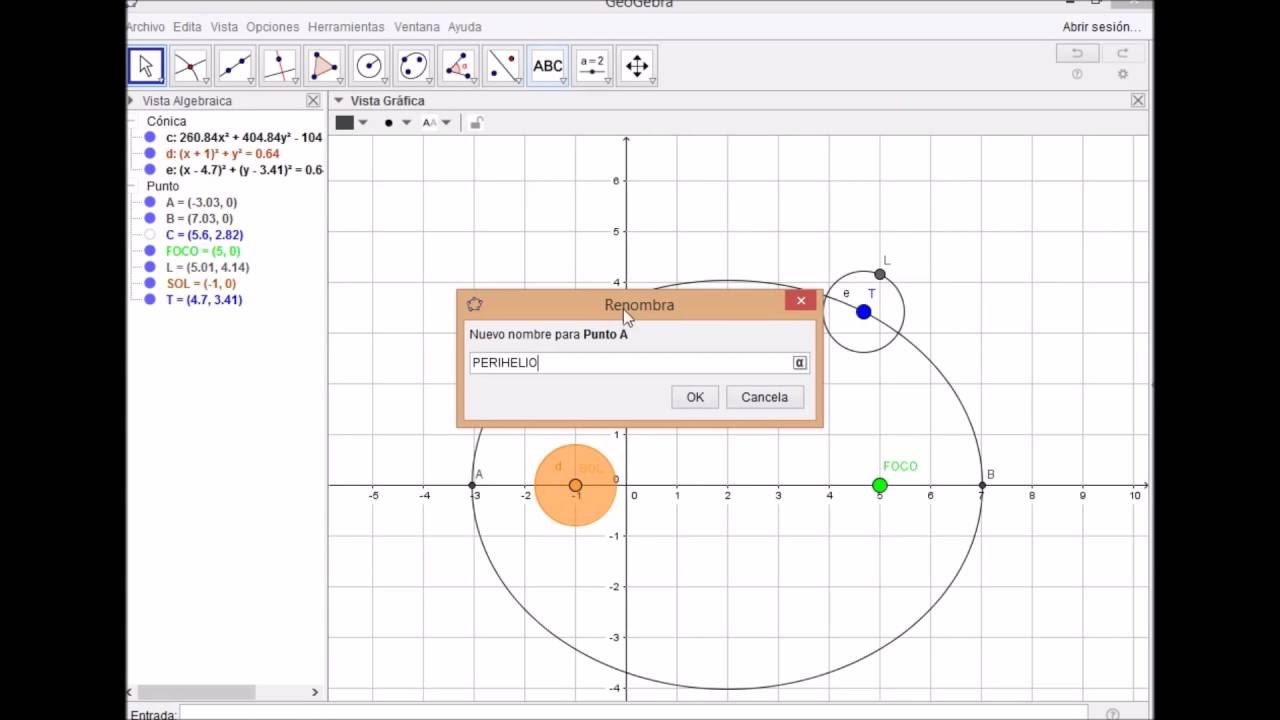 MODELACIÒN ELIPSE CON GEOGEBRA