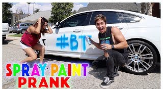 I SPRAY PAINTED MY MOMS CAR!!! (Prank)