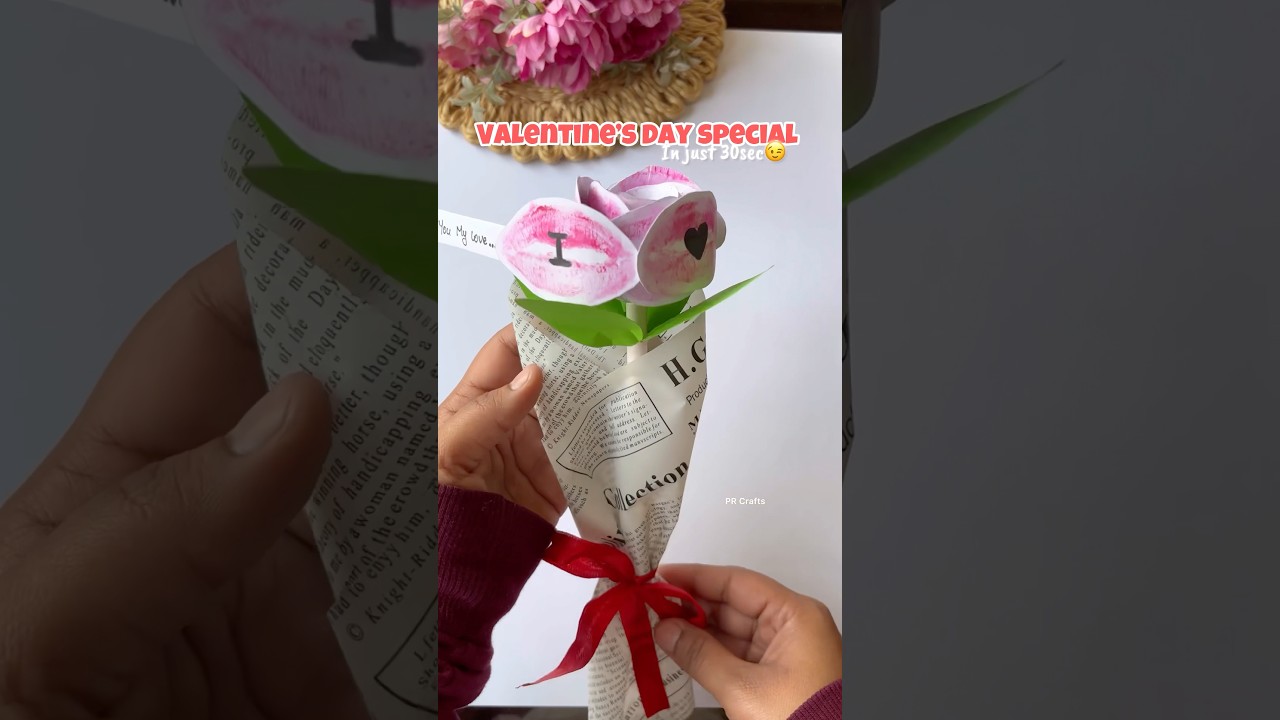 Valentine’s Day kiss rose idea 💋||