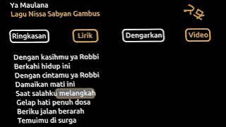 [CCP] Mentahan Lirik Lagu 'Ya Maulana - Nissa Sabyan Gambus'