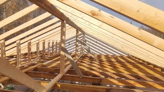 видео: Мой дом № 8 Монтаж крыши. Перекрытия, стропила, обрешетка, металлочерепица  и водосточная система. картинка: Мой дом № 8 Монтаж крыши. Перекрытия, стропила, обрешетка, металлочерепица  и водосточная система.