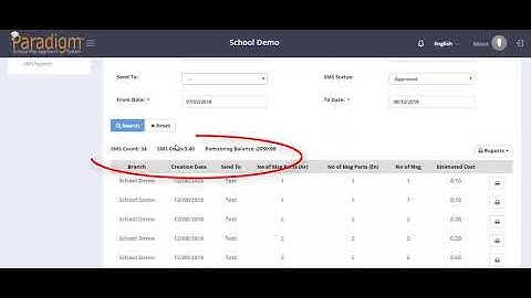 9.How to export SMS reports- Paradigm school Management System