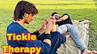 ASMR Foot Tickle Therapy & Relaxing Massage by Young Barber | Stress Relief & Tension Release 💆♂️✨