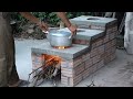 Making Stove 3 in 1 by Cement and Brick