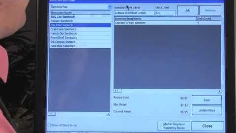 Aldelo - Menu Recipe Editor