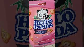 🍓HELLO PANDA- Strawberry Flavoured Biscuits #asmr #shorts #strawberry #satisfying