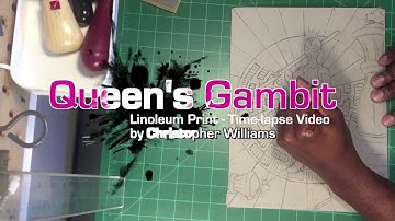 cwthecreative - Queens Gambit, linoleum print time-lapse video