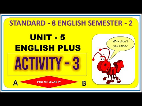 std 8 english sem 2 unit 5 activity 3